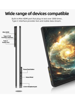 HILUKE 2K Portable Monitor, 14" Ultra Slim Portable Laptop Monitor 2160 * 1440 QHD External Display with Dual Speakers HDR FreeSync Second Screen for Laptop PC Phone Game Console  - Image 2