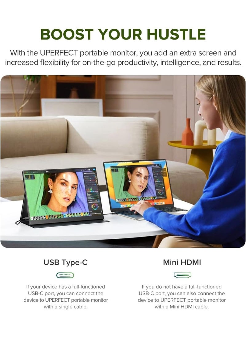 HILUKE - 2K Portable Monitor, 14" Ultra Slim Portable Laptop Monitor 2160 * 1440 QHD External Display with Dual Speakers HDR FreeSync Second Screen for Laptop PC Phone Game Console - Image 1