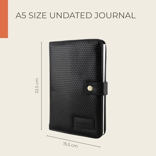 HAMELIN Notebook Diary 2026 | To Do List Journal | Undated Daily Planner & Organizer for Personal & Office Use | Ideal Gift for Men & Women | A5 | 200 Ruled Pages | 80 GSM | Black Grid - Image 2