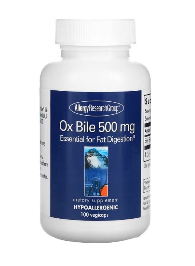 Allergy Research Group Ox Bile 500 mg 100 Vegicaps - Image 1