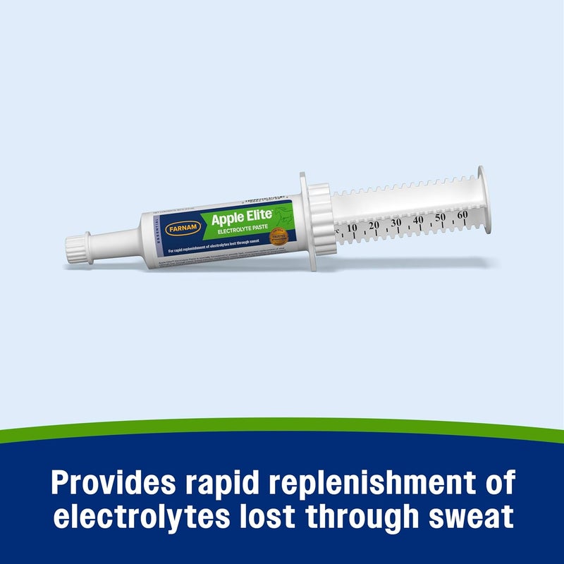 Farnam Apple Elite Electrolyte Paste Supplement for Horses, 60 cc Syringe, Replaces Vital Minerals, Hydration Electrolytes for Horses, No Added Sugar, Digestion Support, Muscle Function & Recovery - Image 3