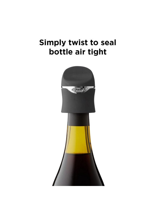 rabbit Rabbit Champagne and Wine Sealer - Air-Tight Wine Preserver, Champagne Stopper - Bar Essential Kitchen Tool for Freshness & Flavor, Wine Lover's Collection, Easy & Comfortable To Use (Velvet Black)  - Image 4