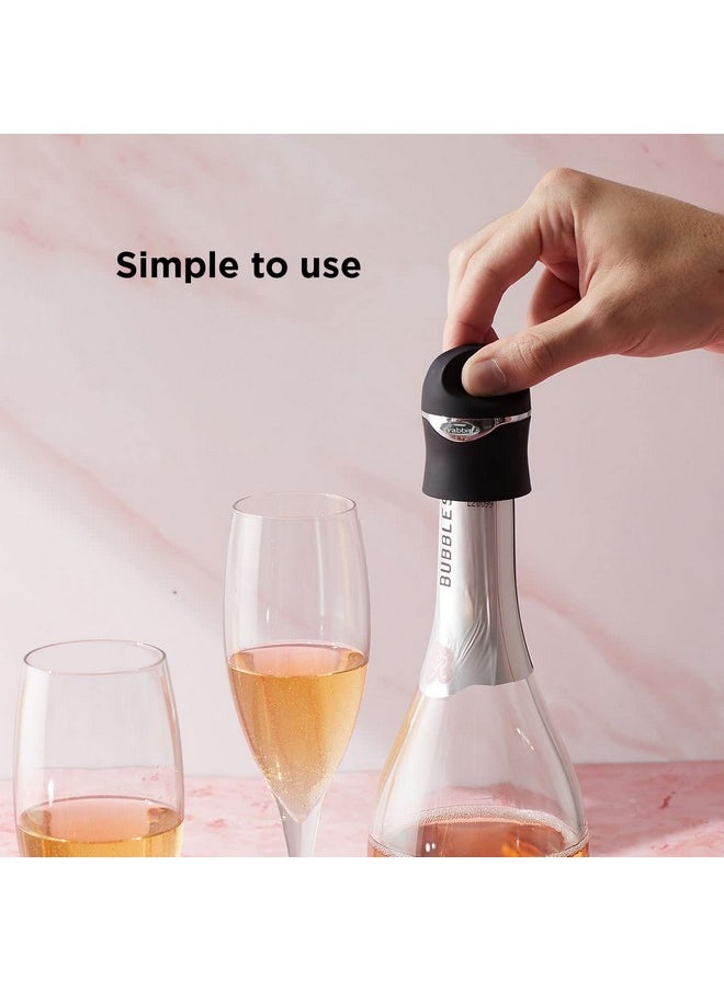 rabbit Rabbit Champagne and Wine Sealer - Air-Tight Wine Preserver, Champagne Stopper - Bar Essential Kitchen Tool for Freshness & Flavor, Wine Lover's Collection, Easy & Comfortable To Use (Velvet Black)  - Image 5