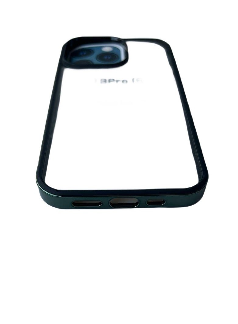FunShare Clear Case with Metal Side for iPhone 13 Pro- Green - Image 2