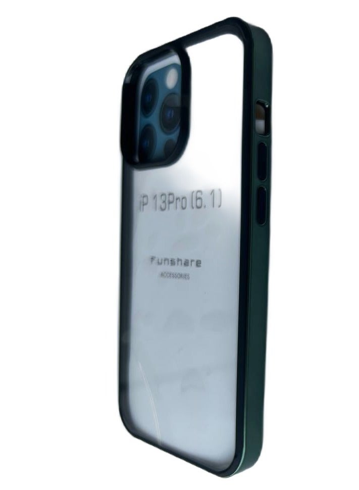 FunShare Clear Case with Metal Side for iPhone 13 Pro- Green - Image 3