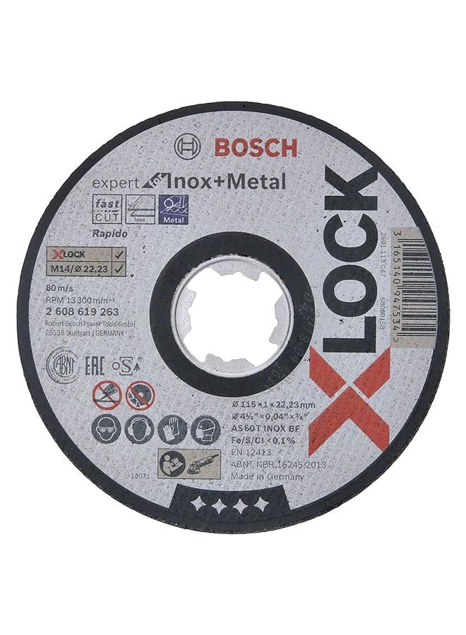 BOSCH X Lock Expert For Inox Plus Metal Straight Cutting Disc For Small Angle Grinders 1 Piece 115 Mm Diameter - Image 1