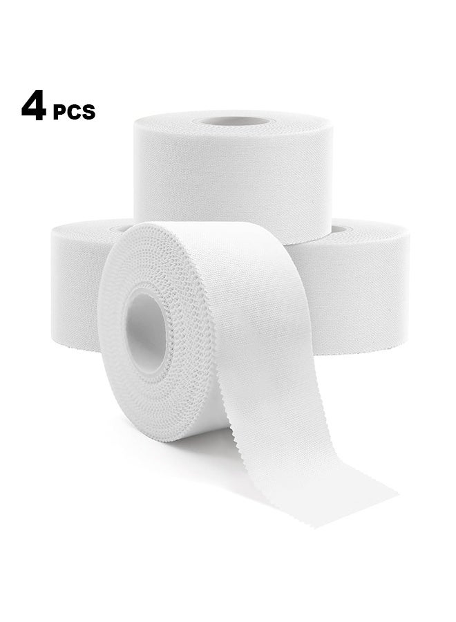 4 Pack Athletic Tape, Easy Tear Sports Tape with Serrated Edges, Strong Adhesion, No Residue, Ideal for Gymnastics, Boxing, Lacrosse, Hockey and First Aid (White, 1.5 in x 45 ft x 4 Rolls) - Image 1