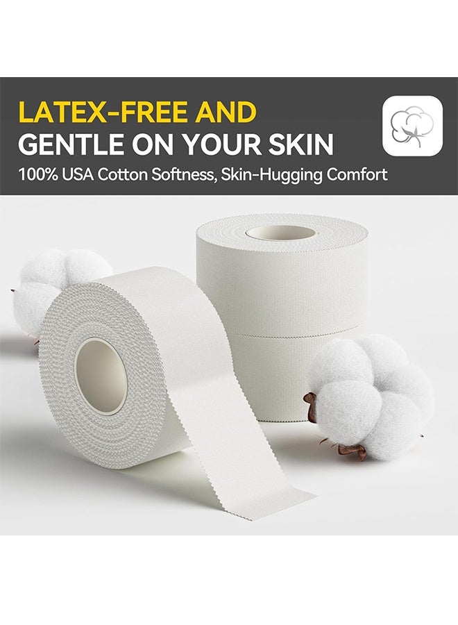 4 Pack Athletic Tape, Easy Tear Sports Tape with Serrated Edges, Strong Adhesion, No Residue, Ideal for Gymnastics, Boxing, Lacrosse, Hockey and First Aid (White, 1.5 in x 45 ft x 4 Rolls) - Image 5