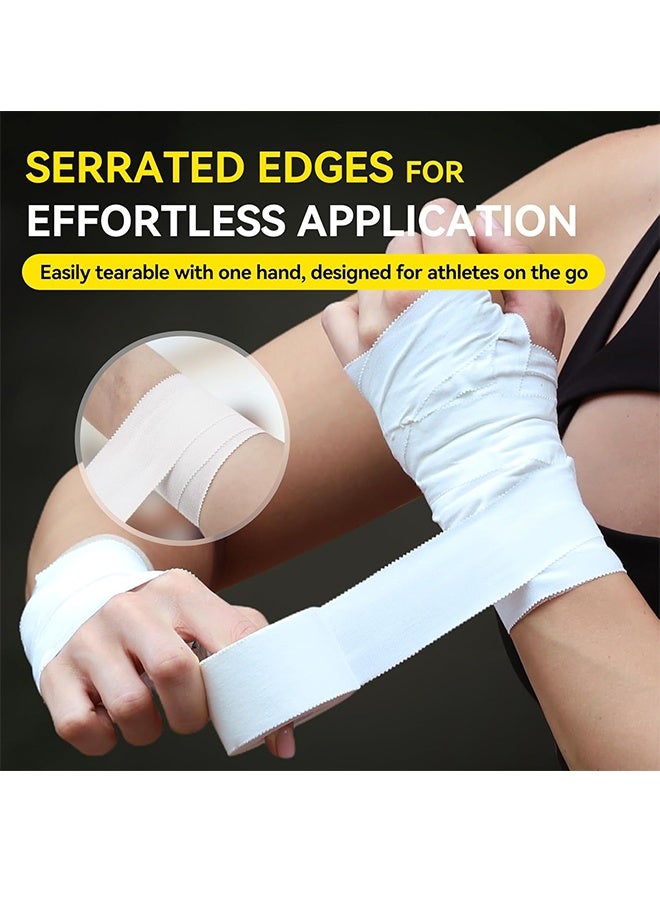 4 Pack Athletic Tape, Easy Tear Sports Tape with Serrated Edges, Strong Adhesion, No Residue, Ideal for Gymnastics, Boxing, Lacrosse, Hockey and First Aid (White, 1.5 in x 45 ft x 4 Rolls) - Image 2