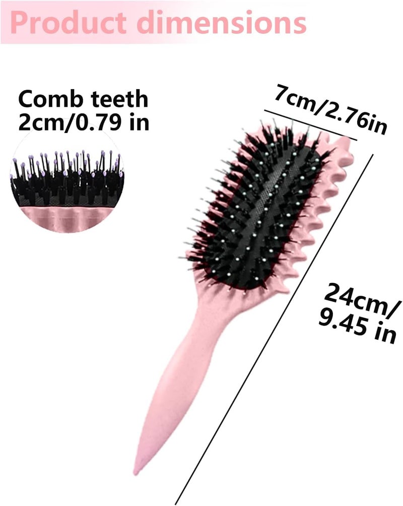 Jiffix Curly Hair Brush – Curl Defining & Detangling Brush for Women & Men – Boar Bristle Styling Brush for Shaping, Combing & Enhancing Natural Curls – Suitable for All Hair Types (pink) - Image 5