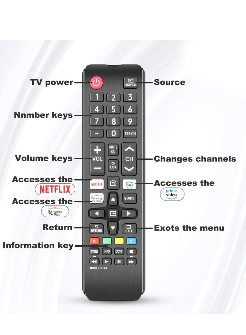 ELTRAZONE BN59-01315J Remote Control for Samsung TV - Compatible with UN43TU7000F, UN58TU7000F, UN55TU7000F, and More - Includes Battery - Image 3