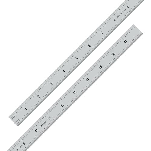 PEC Tools Metal Ruler Machinist Rule with Satin Chrome Finish DecimalMetric Graduation 110 1100 1mm 05mm 18450mm Flexible Steel Ruler Trusted by Professionals Made in USA - Image 1