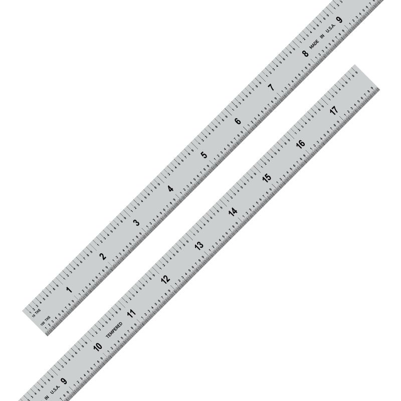 PEC Tools Metal Ruler Machinist Rule with Satin Chrome Finish DecimalMetric Graduation 110 1100 1mm 05mm 18450mm Flexible Steel Ruler Trusted by Professionals Made in USA - Image 2