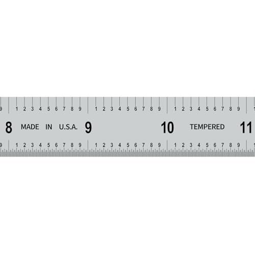 PEC Tools Metal Ruler Machinist Rule with Satin Chrome Finish DecimalMetric Graduation 110 1100 1mm 05mm 18450mm Flexible Steel Ruler Trusted by Professionals Made in USA - Image 3