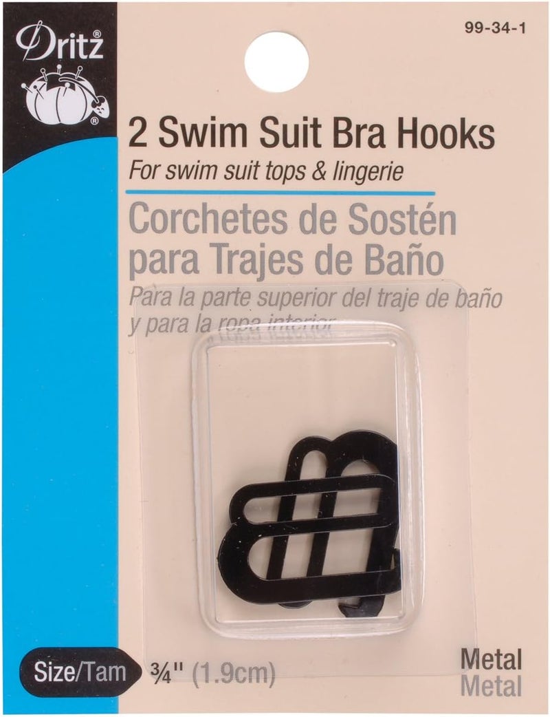 Dritz Dritz 99341 Metal Swim Suit Bra Hooks Black 34Inch 2Count - Image 2
