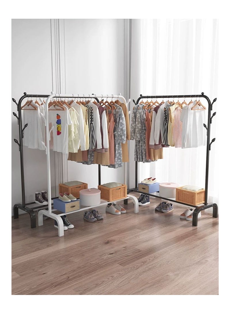 Single-layer single-pole hanger with side hook black-steel - Image 3