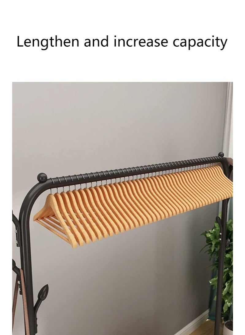 Single-layer single-pole hanger with side hook black-steel - Image 5