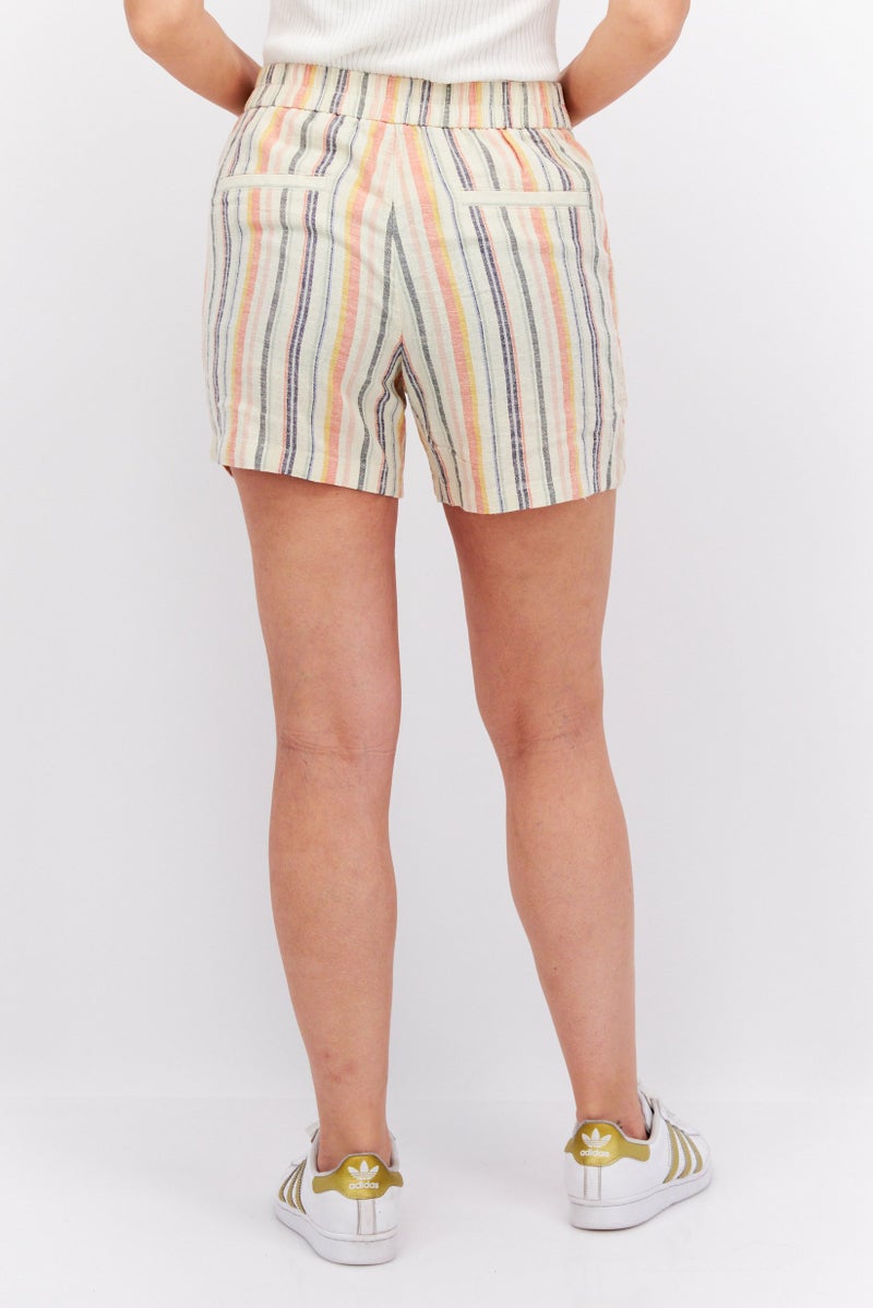 ESPRIT شورتات أساسية مخططة للنساء، بيج - Image 3