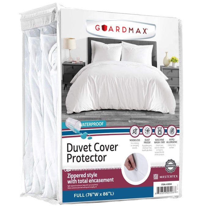 WATERPROOF DUVET COVER JERSEY FABRIC WITH ZIPPER CLOSURE PREMIUM QUALITY BED BUG ALLERGEN PROOF FULL 76 X 86