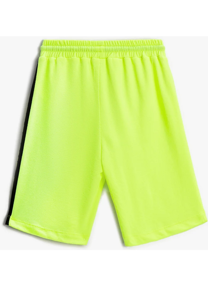 KOTON Bermuda Shorts Printed with Elastic Waist Tie