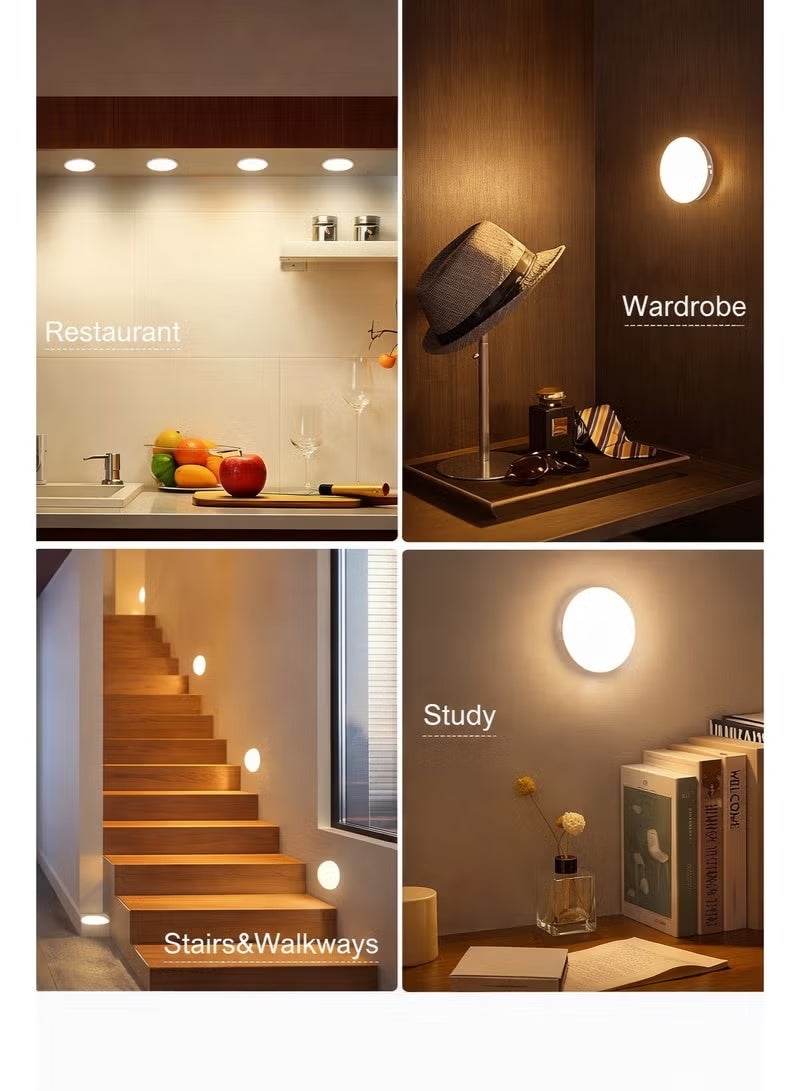 Motion Sensor Night Light, Rechargeable 8-LED Cabinet Light with USB Cable, Magnetic & Cordless for Kitchen, Drawers, Bookshelf - Image 3