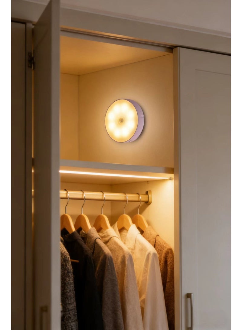 Motion Sensor Night Light, Rechargeable 8-LED Cabinet Light with USB Cable, Magnetic & Cordless for Kitchen, Drawers, Bookshelf - Image 4