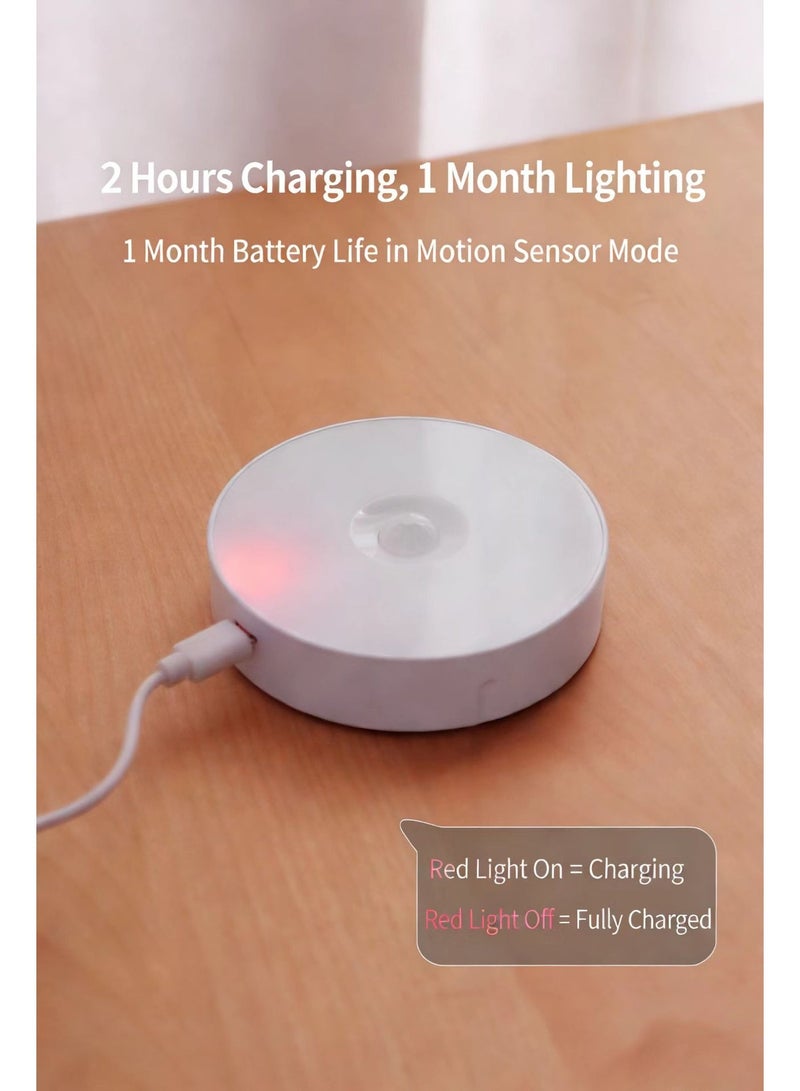 Motion Sensor Night Light, Rechargeable 8-LED Cabinet Light with USB Cable, Magnetic & Cordless for Kitchen, Drawers, Bookshelf - Image 5