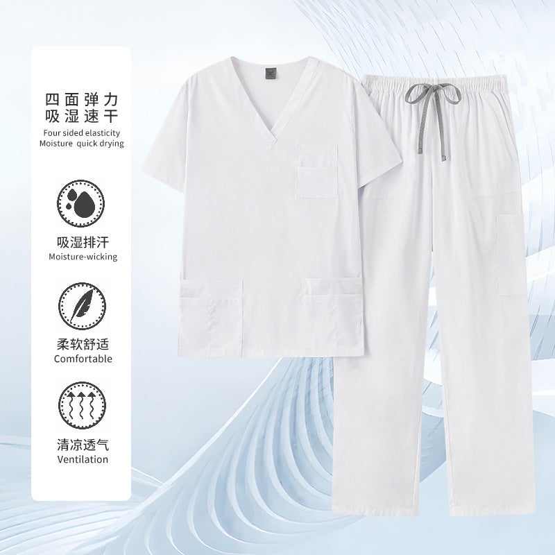 Hand-Washing Clothes Short-Sleeved Beauty Salon Dental Work Clothes Hospital Suit Nurse Clothes Collar Oral Quick-Drying - Image 4