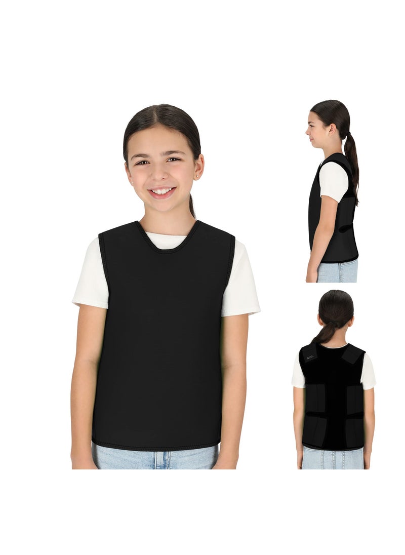 SYOSI Sensory Compression Vest for Kids, Deep Pressure Comfort for Autism, Hyperactivity, Weighted Vest for Sensory Needs, Mood Sensory Processing Disorder Vest Breathable, Form-Fitting, Kids - Black  - Image 1