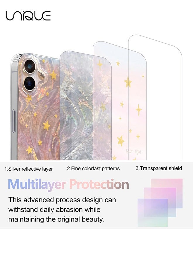 Unique Compact phone case for iPhone 16 shiny faded star design, cute and stylish soft slim TPU shockproof protection phone case for women girls aesthetic glitter - Image 4