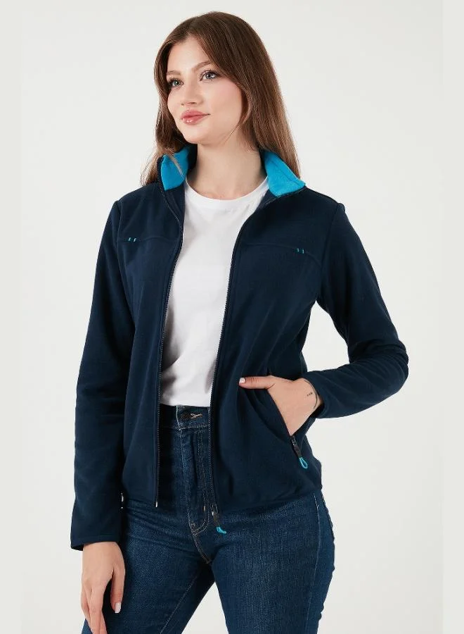 ليلا ليلا كارديجان صوف نسائي بقصة ضيقة مانع للوبر ومقاوم للبقع بسحاب وجيوب