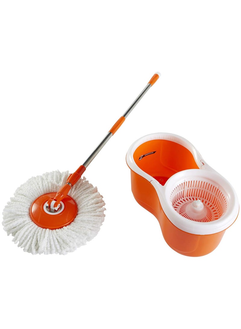 bunca Spin Mop with Bucket and Metal Handle_Orange - Image 1