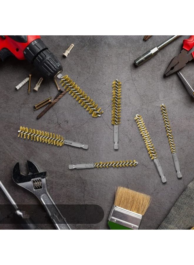 6Pcs Stainless Steel Drill Cleaning Brushes 8 19mm Hex Shank 304 Wire Bristles - Image 5