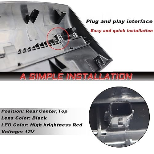KEEGTBOX High Mount Stop Light LED 3rd Third Brake Light Assemblies Compatible with Nissan Sentra Sedan 2012 2013 2014 2015 2016 2017 2018 Rear LED Brake Lamp Direct Fit | Plug & Play - Image 2