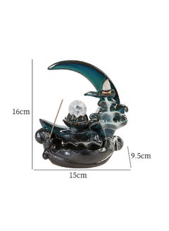 General Lotus pond moonlight incense burner for home indoor aromatherapy creative decorative ceramic incense burner helps you relax your body and mind  - Image 4