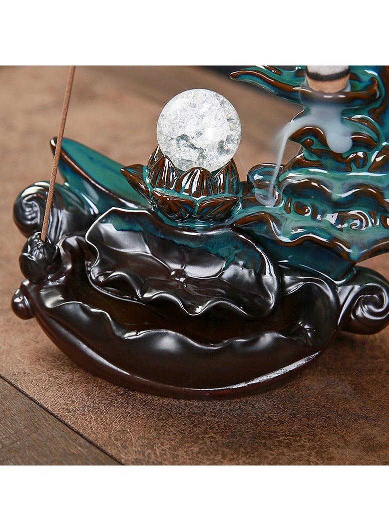 General Lotus pond moonlight incense burner for home indoor aromatherapy creative decorative ceramic incense burner helps you relax your body and mind  - Image 3