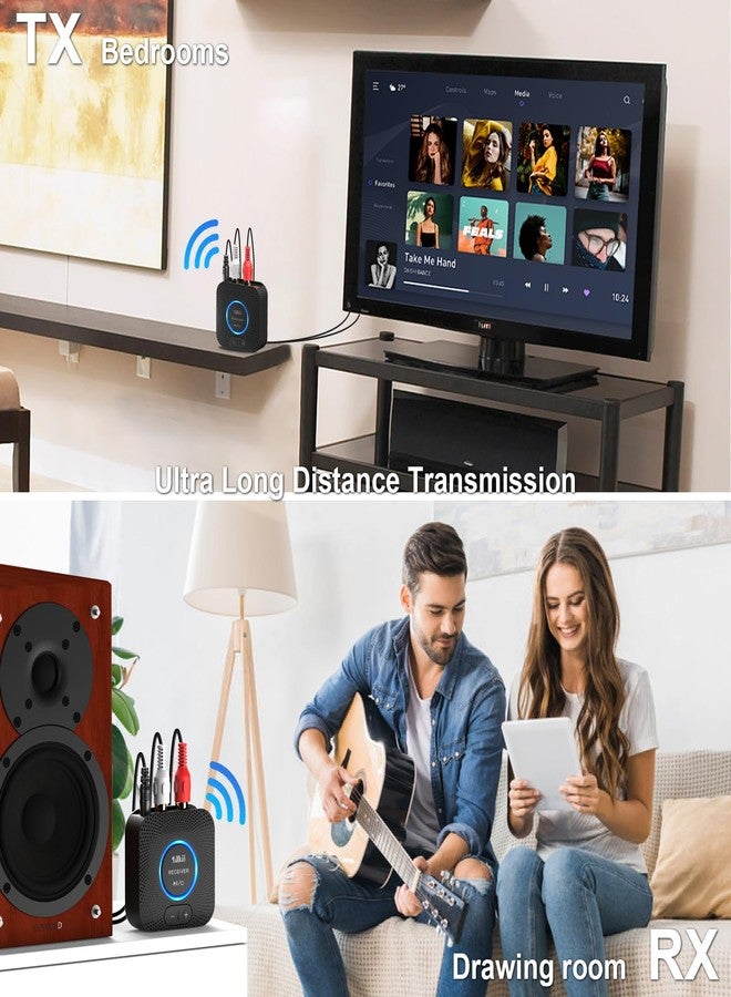 1مي جهاز إرسال واستقبال صوتي لاسلكي 1Mii بتردد 2.4 جيجاهرتز للتلفزيون، مدى طويل يصل إلى 80 مترًا، زمن استجابة منخفض 25 مللي ثانية، مزود بمدخل/مخرج AUX RCA، محول صوت لاسلكي للتلفزيون، الكمبيوتر، مكبر الصوت، مضخم الصوت، مكبر الصوت الشريطي - Image 5