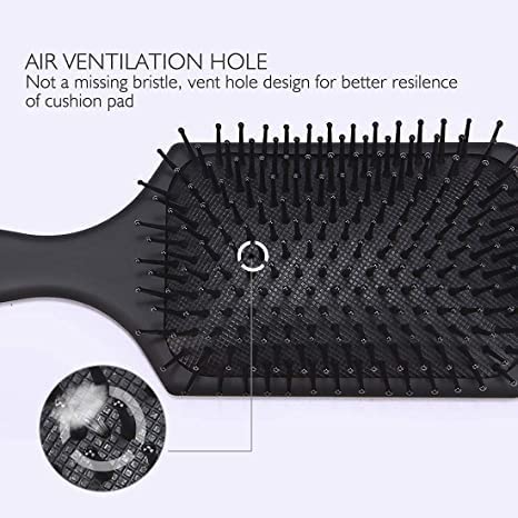 VEDETIC® 5 PCS Hair Stylists Professional Styling Comb Set Variety Pack Great for All Hair Types, Paddle and Round Hair Brush Straightener For Women/Men (Balck Hair Comb Set) - Image 5