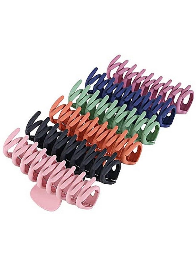 Blubby 6 Pcs Hair Claws Clip,Women & Girl Large Hair Claw Clips,Square Claw Clutche Rectangular Hair Clutcher Hair Styling Accessories,Non-slip Hair Claw Clip for Thin & Thick Hair (Multicolor) - Image 1
