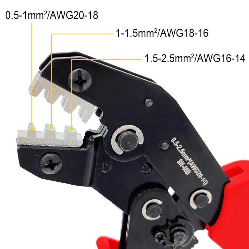 Twippo Crimping Tool with Ratchet, Ratcheting Wire Crimper Tool for Open Barrel Terminal Connectors, Electrical Crimping Tool, Crimping Pliers for 20-14 AWG - Image 2