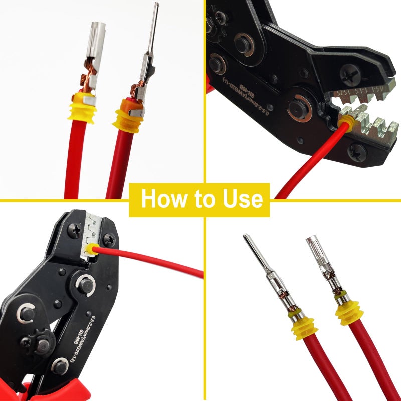 Twippo Crimping Tool with Ratchet, Ratcheting Wire Crimper Tool for Open Barrel Terminal Connectors, Electrical Crimping Tool, Crimping Pliers for 20-14 AWG - Image 3