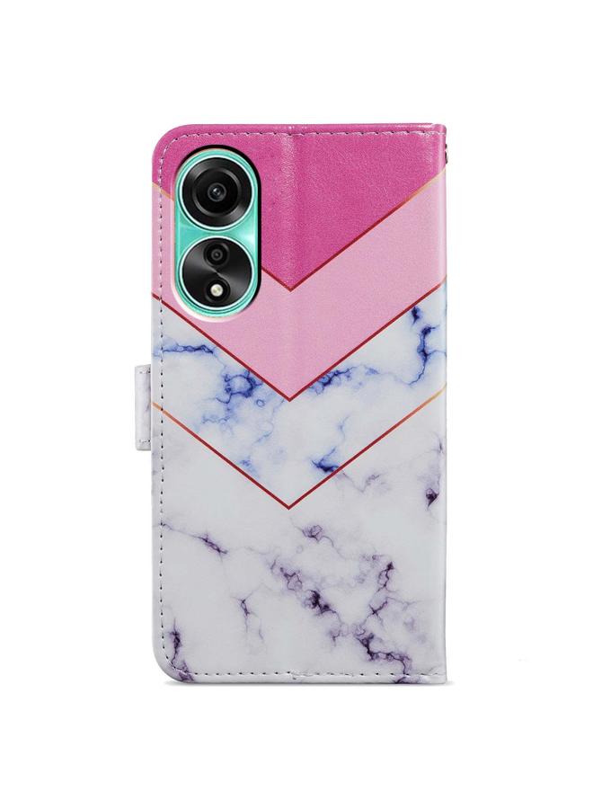 اس-توب جراب هاتف OPPO A58 4G بنمط مرسوم أفقيًا من الجلد - Image 3