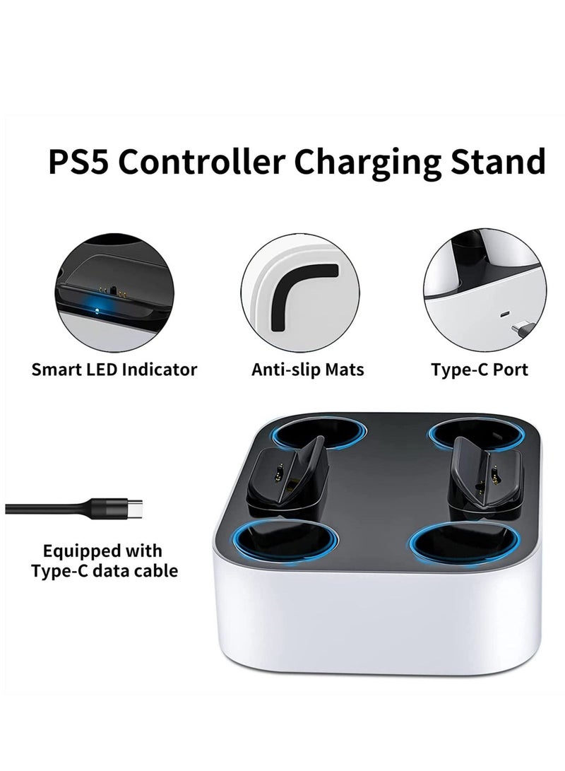 Captaintech Controller Charging Station for PS5 DualSense Playstation 5, Dual Charging Dock with LED Indicator, Type-C Fast Charging - Image 3