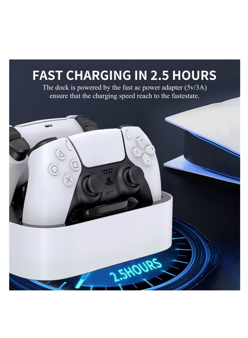 Captaintech Controller Charging Station for PS5 DualSense Playstation 5, Dual Charging Dock with LED Indicator, Type-C Fast Charging - Image 2