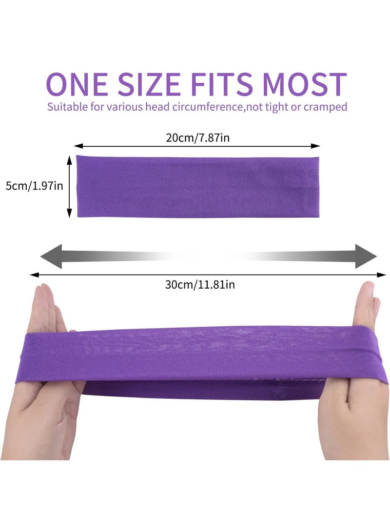18 قطعة من عصابات الرأس الملونة للعرق للنساء للتمارين، عصابة رأس رياضية مرنة للجري غير قابلة للانزلاق، أشرطة قطنية لليوغا، صالة الألعاب الرياضية، الغولف، التنس، كرة القدم، والتمارين الرياضية (ألوان مختلطة) - Image 2
