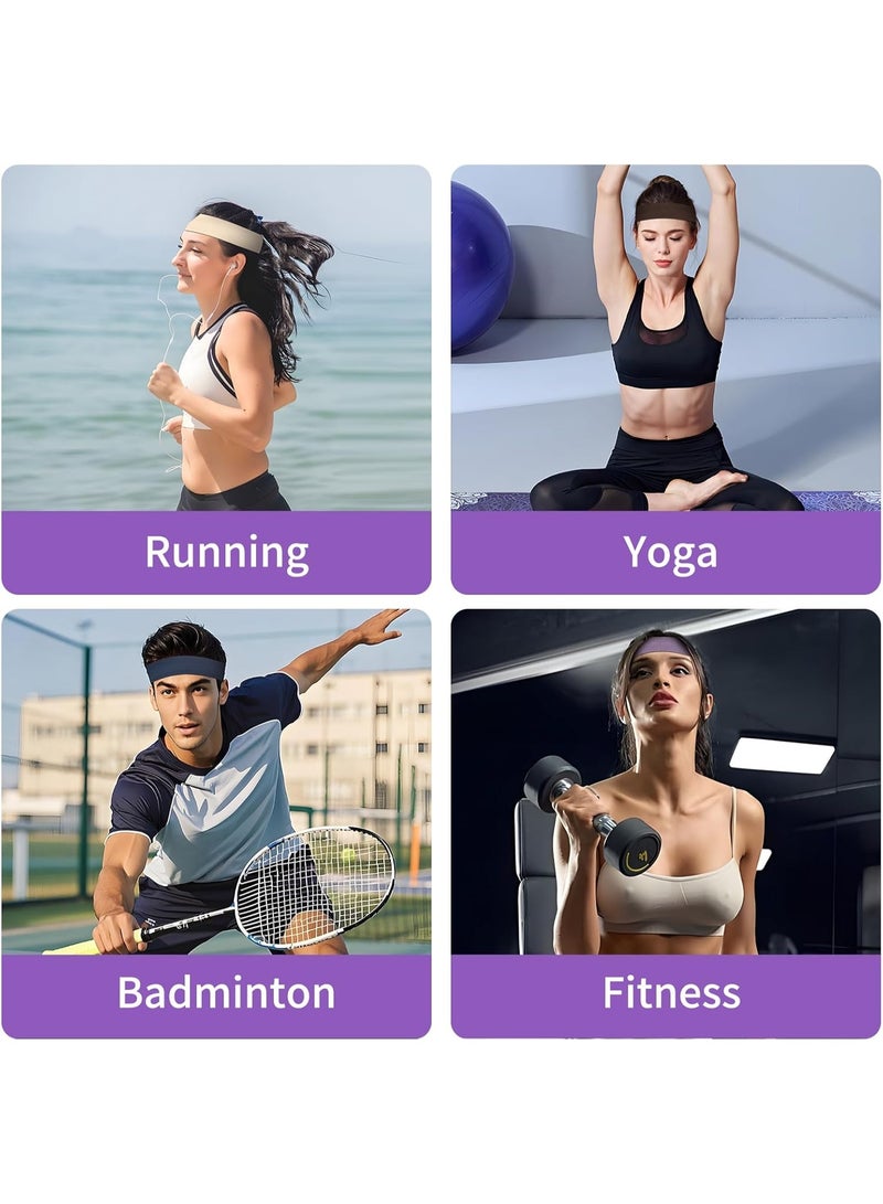 18 قطعة من عصابات الرأس الملونة للعرق للنساء للتمارين، عصابة رأس رياضية مرنة للجري غير قابلة للانزلاق، أشرطة قطنية لليوغا، صالة الألعاب الرياضية، الغولف، التنس، كرة القدم، والتمارين الرياضية (ألوان مختلطة) - Image 5