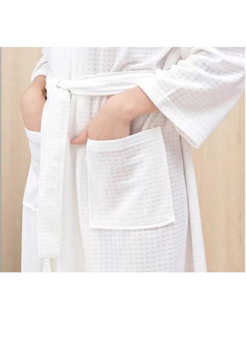 Blueberry - Waffle Weave Lightweight Kimono Spa  Bathrobe Standard Size - Image 1