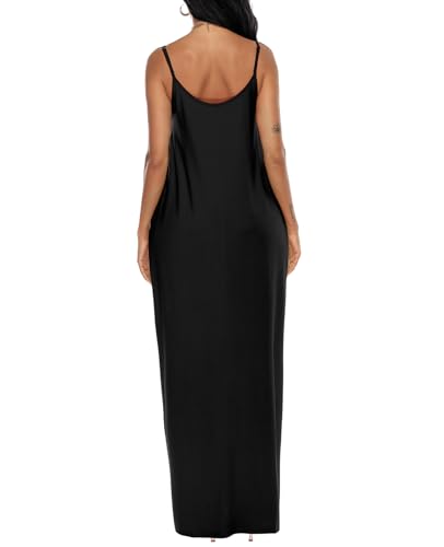 OFEEFAN Womens Black Dress Maxi Dresses for Summer for Beach Vacation Outfits Black S - Image 5