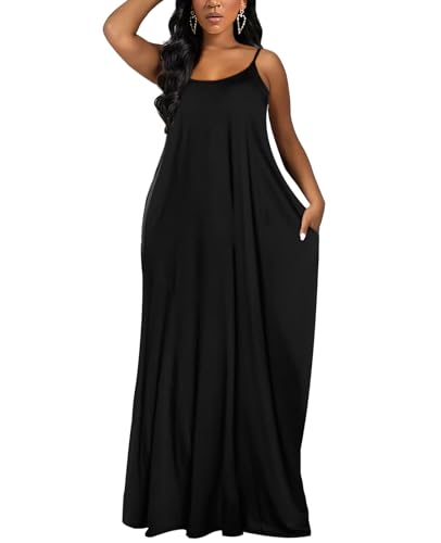 OFEEFAN Womens Black Dress Maxi Dresses for Summer for Beach Vacation Outfits Black S - Image 3