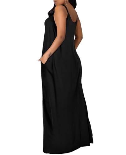 OFEEFAN Womens Black Dress Maxi Dresses for Summer for Beach Vacation Outfits Black S - Image 4